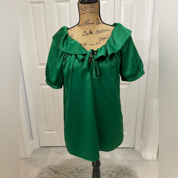 LOFT Emerald Ruffle Blouse - Picture 14 of 14